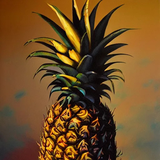 Image similar to pineapple express, oil and acrylic on canvas, surrealism, high detail