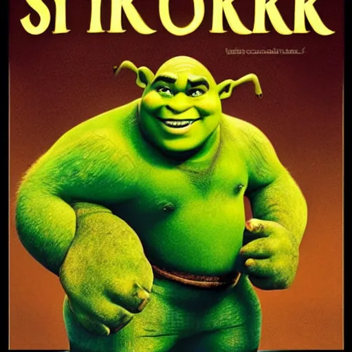 Image similar to vintage movie poster for shrek,