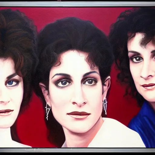 Prompt: a highly detailed painting. 1987-era Prince jealous of twin sisters Wendy and Susannah Melvoin. Photorealistic. Trending on Artstation.