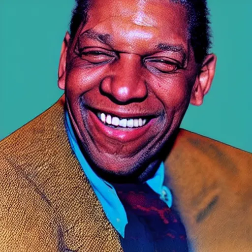 Image similar to realistic photo of old john coltrane at age 7 6, smiling, vintage colorized photo