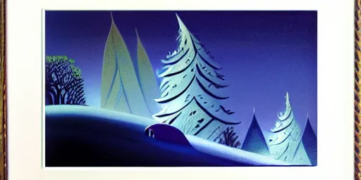 Image similar to night landscape, magical realism, storybook realism, fantasy, by eyvind earle