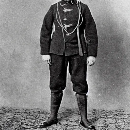 Image similar to victorian era photograph of gordon freeman in hev suit