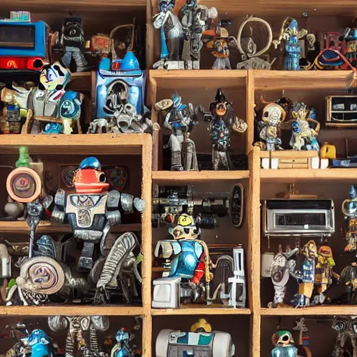 Jakke Gladys albue a dusty shelf full of old robot toys from the 1940s to | Stable Diffusion |  OpenArt