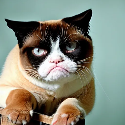 Prompt: <photograph accurate=true grumpy=false happy=true smile=true>Grumpy Cat is Happy</photograph>