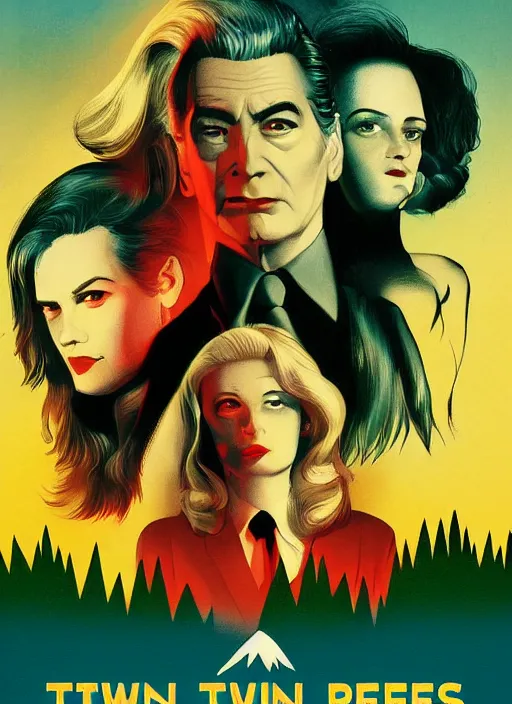 Image similar to twin peaks movie poster art by enric torres - prat