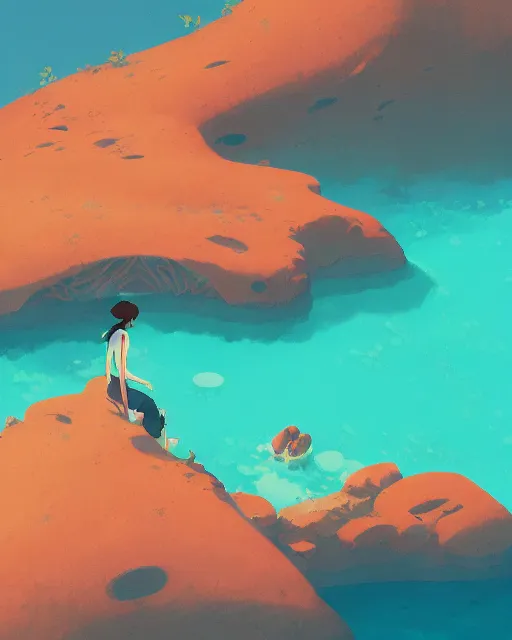 Image similar to an archipelago with strange rock formations, lush vegetation, turquoise water, cory loftis, james gilleard, atey ghailan, makoto shinkai, goro fujita, studio ghibli, rim light, exquisite lighting, clear focus, very coherent, plain background, soft painting