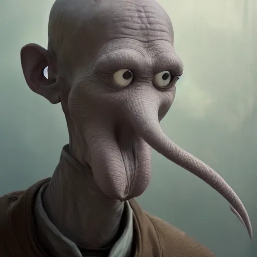 Prompt: hyperrealistic mixed media image of squidward tentacles, long nose, stunning 3 d render inspired art by greg rutkowski and xiang duan and thomas eakes, perfect symmetry, realistic, highly detailed attributes and atmosphere, dim volumetric cinematic lighting, 8 k octane extremely hyper - detailed render, post - processing, masterpiece,