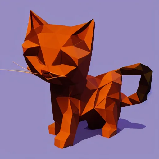 Image similar to low - poly kitten