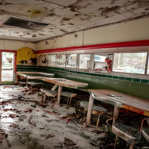 Image similar to abandoned diner with rotting food