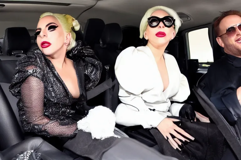 Image similar to lady gaga and judy garland carpool karaoke