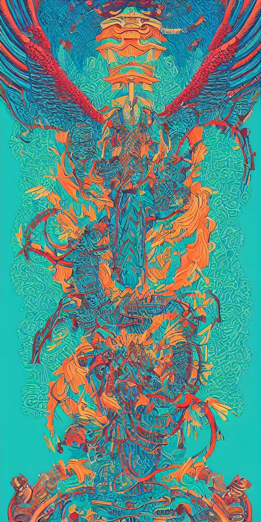 Image similar to mayan quetzalcoatl , Tristan Eaton, victo ngai, artgerm, RHADS, ross draws