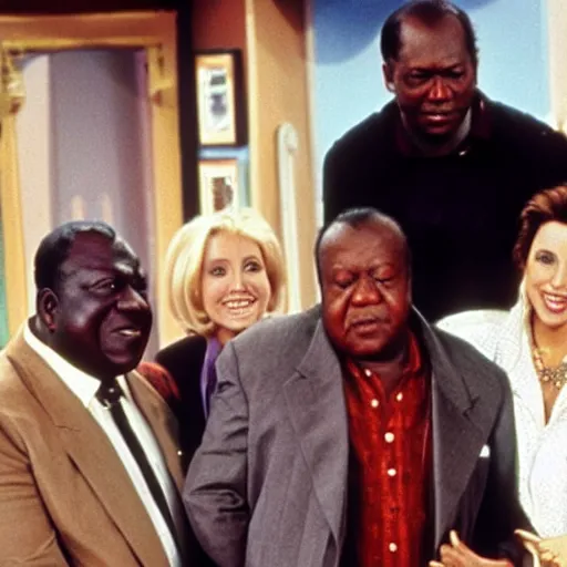 Image similar to A still of Idi Amin in the 1990s sitcom Friends