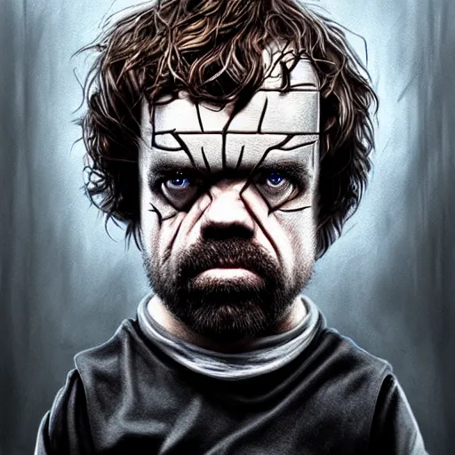 Image similar to peter dinklage as the monster in hellraiser, digital painting, extremely detailed, 4 k, intricate, brush strokes, mark arian, artgerm, bastien lecouffe - deharme