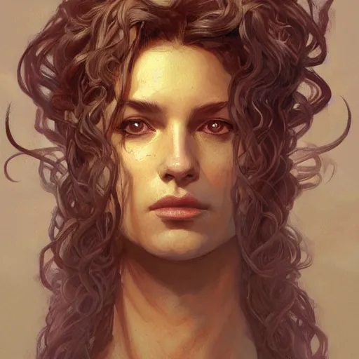 Prompt: ''face medusa with snake hair, furry, greek mythology, greece, fantasy, dungeons and dragons, d & d, digital painting, artstation, concept art, sharp focus, illustration, art by greg rutkowski and alphonse mucha''