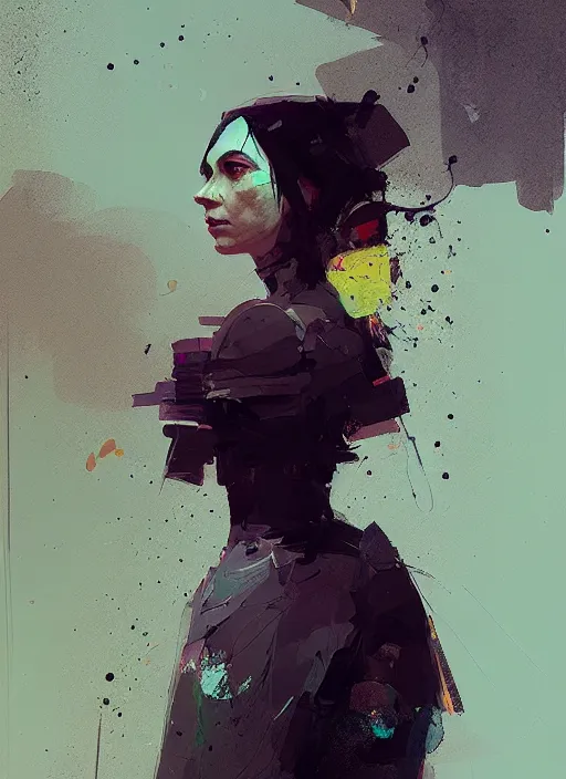 Prompt: portrait of a lady, by ismail inceoglu