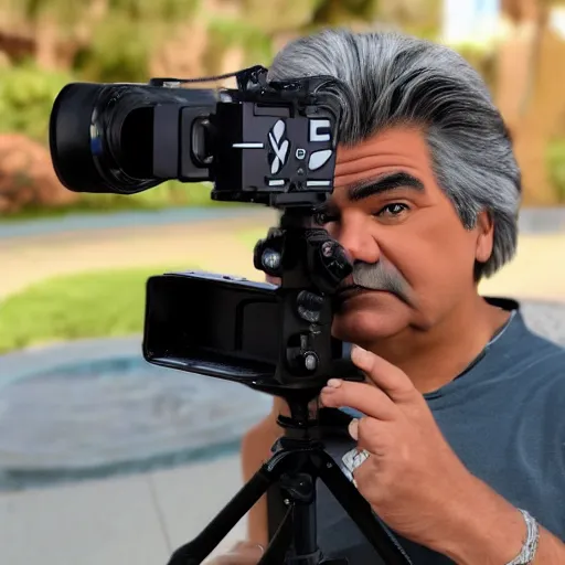 Image similar to artbreeder: combine george lopez with XQC. Fullbody wideangle mediumshot dolly camera 4k 8k 130mm hd detailed
