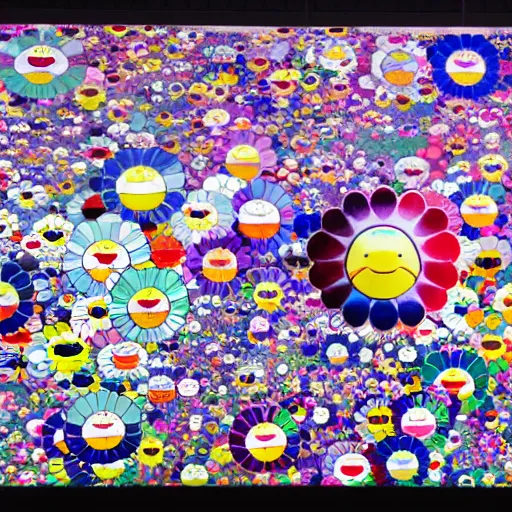 Prompt: unfathomable vastness of infinity, color field, Takashi Murakami and Masaaki Sasamoto