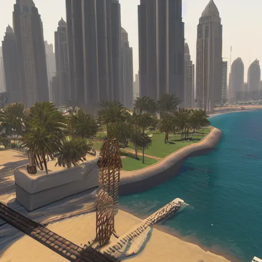 Image similar to gta : dubai, path traced