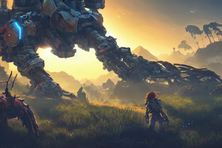 Image similar to burrower machine mecanical creature robot of horizon forbidden west horizon zero dawn bioluminiscence global illumination ray tracing hdr fanart arstation by ian pesty and alena aenami artworks in 4 k