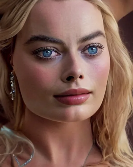 Image similar to margot robbie as a hot Greek goddess in the sky, highly detailed, detailed face, beautiful face, hyper realistic