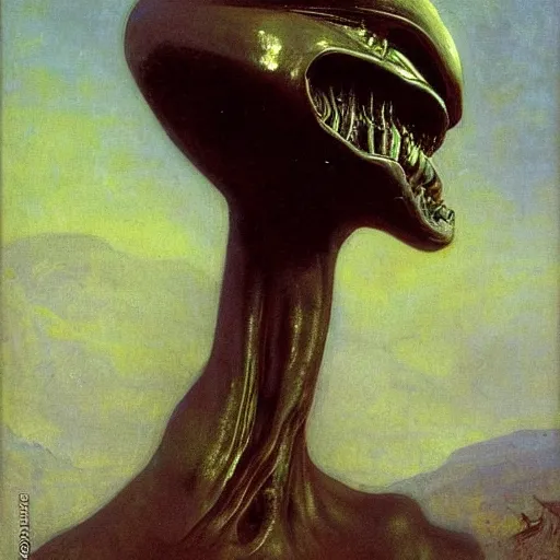 Image similar to alien by ilya repin