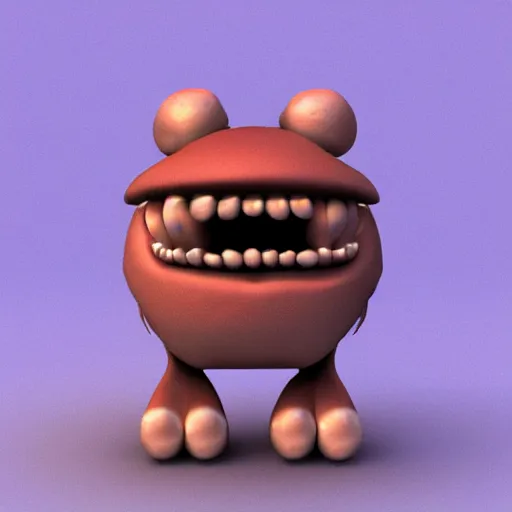 Prompt: 3 d model of a cute monster
