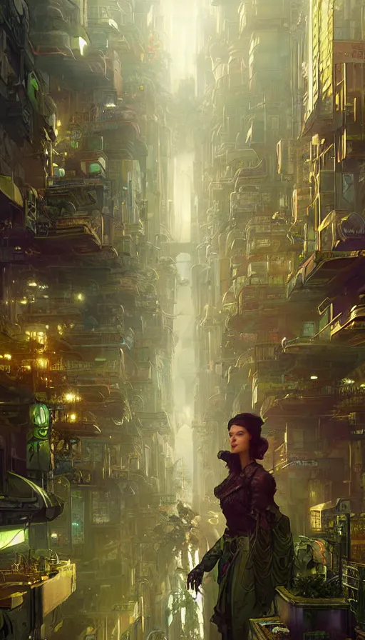 Image similar to hyper realistic cyberpunk city, marihuana, cannabis, made up of plants painted by valerie hammond, tom bagshaw, mucha, gaston bussiere, craig mullins, j. c. leyendecker 8 k