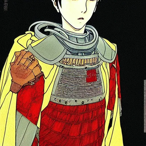 Image similar to prompt : portrait of knight painted in miyazaki color style drawn by katsuhiro otomo and takato yamamoto, inspired by fables, china doll face, smooth face feature, intricate oil painting, high detail, sharp high detail, manga and anime 2 0 0 0