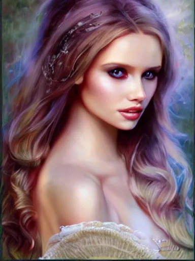 Prompt: portrait of abbey lee by laura sava