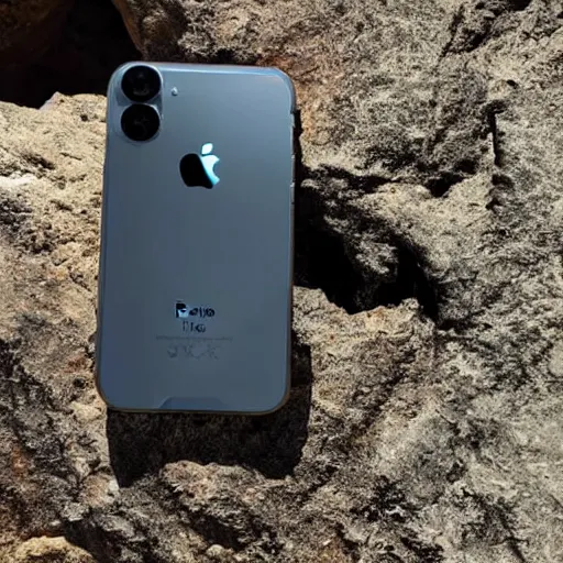 Image similar to fossilized iphone discovered in cliff face