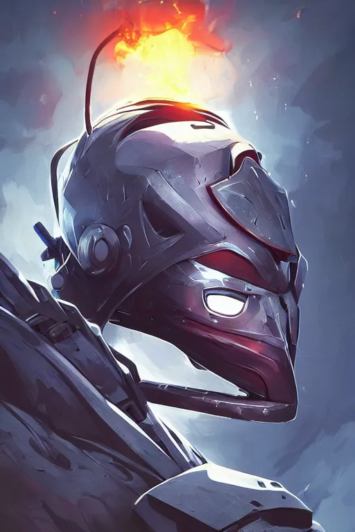 Image similar to epic mask helmet robot ninja portrait stylized as fornite style game design fanart by concept artist gervasio canda, behance hd by jesper ejsing, by rhads, makoto shinkai and lois van baarle, ilya kuvshinov, rossdraws global illumination radiating a glowing aura global illumination ray tracing hdr render in unreal engine 5