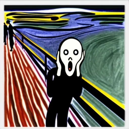 Image similar to the scream no background 3 d render, cartoon, 3. 5 mm, 2 d, realistic