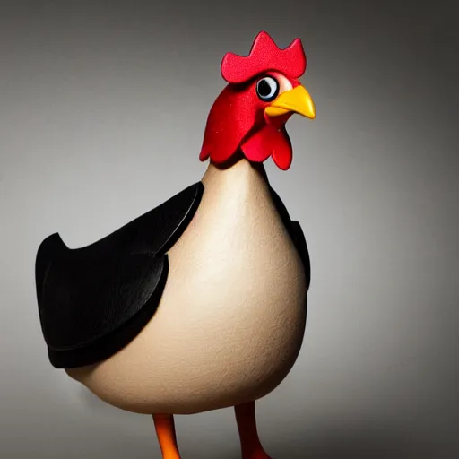 Image similar to a closeup shot of an antropomorphic chicken wearing a suit, photorealistic