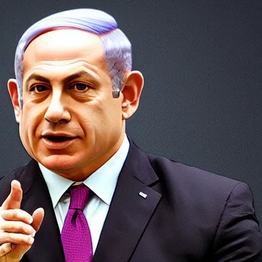 Image similar to portrait of benjamin netanyahu, dithering