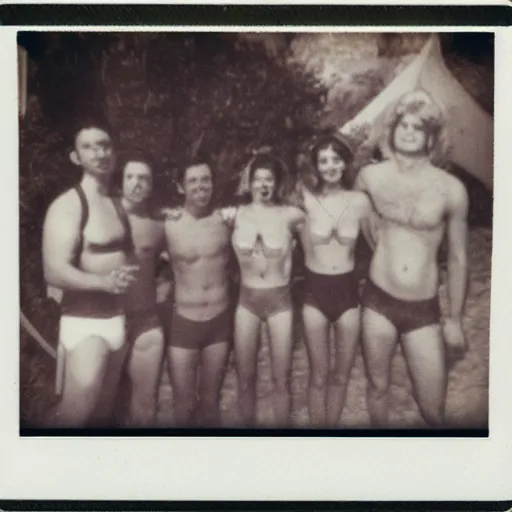 Image similar to polaroid photo of bikini bottom