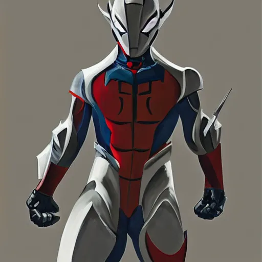 Image similar to greg manchess portrait painting of armored spiderman ultraman grey fox from metal gear cyborg gay japanese - american hybrid as overwatch character, medium shot, asymmetrical, profile picture, organic painting, sunny day, matte painting, bold shapes, hard edges, street art, trending on artstation, by huang guangjian and ail elvgren and sachin teng