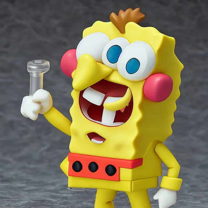 Image similar to spongebob, an anime nendoroid of spongebob, figurine, detailed product photo