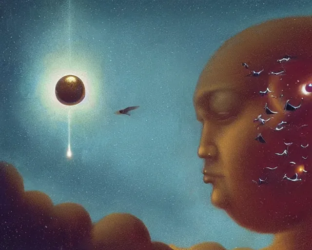 Image similar to sky universe life significance, a closeup simple vector pop surrealism, by ( leonardo da vinci ) and greg rutkowski and rafal olbinski ross tran airbrush time magazine