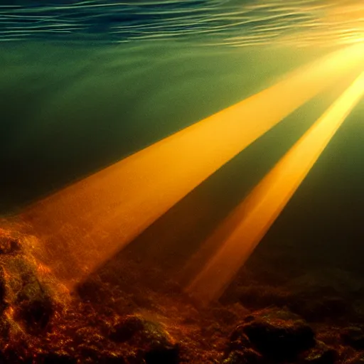 Image similar to underwater light study. Caustics. 8k resolution. Photograph. Trending on artstation. God rays.