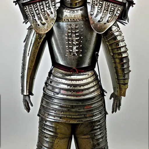 Prompt: 15th century suit of armor,full plate,ornate,beautiful,realistic