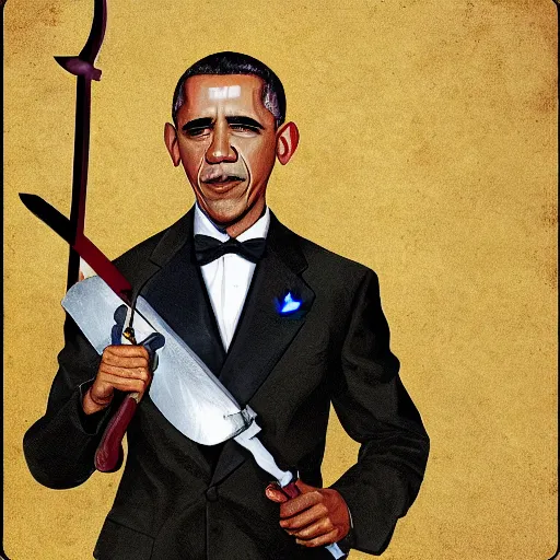 Image similar to obama with a sword