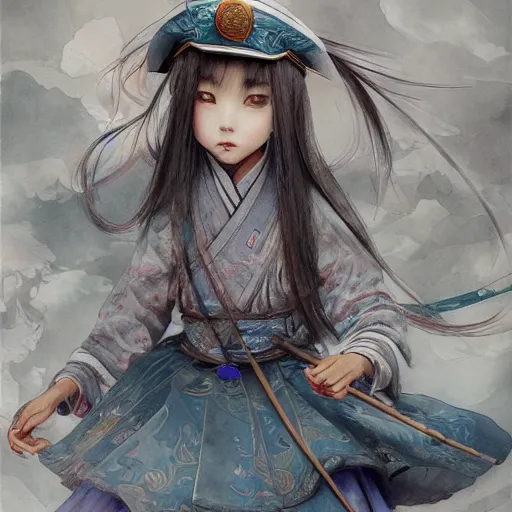 Prompt: dynamic composition, motion, ultra-detailed, incredibly detailed, a lot of details, amazing fine details and brush strokes, colorful and grayish palette, smooth, HD semirealistic anime CG concept art digital painting, watercolor oil painting of a Chinese schoolgirl, by a Chinese artist at ArtStation, by Huang Guangjian, Fenghua Zhong, Ruan Jia, Xin Jin and Wei Chang. Realistic artwork of a Chinese videogame, gradients, gentle an harmonic grayish colors.