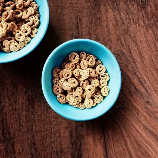 Image similar to “tiny people swimming in a cereal bowl, food photography”