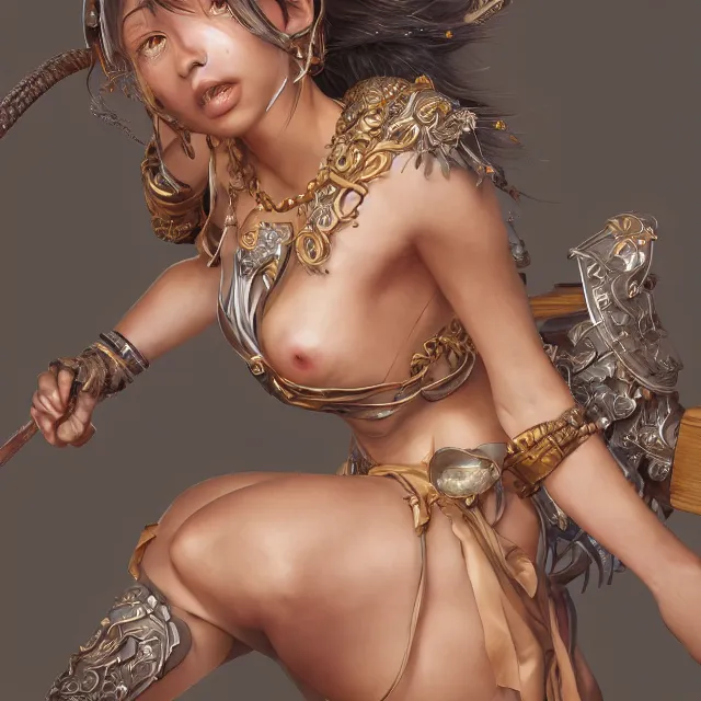 Image similar to studio portrait of neutral good colorful female cleric bard healer as absurdly beautiful, elegant, young sensual swimsuit model, ultrafine hyperrealistic detailed face illustration by kim jung gi, irakli nadar, intricate linework, sharp focus, bright colors, matte, octopath traveler, final fantasy, unreal engine highly rendered, global illumination, radiant light, intricate environment