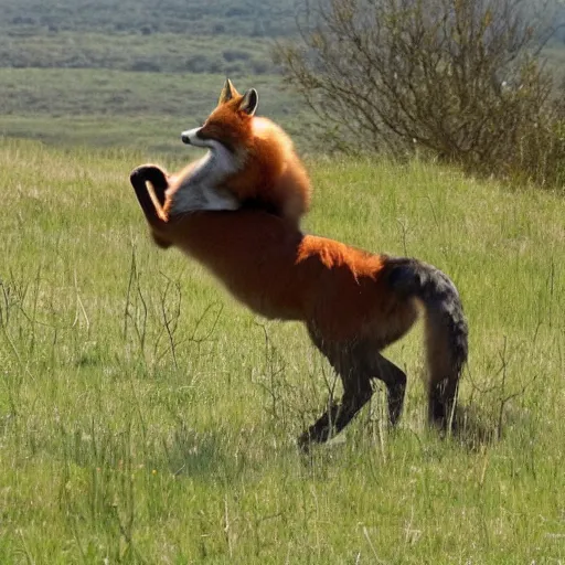 Prompt: fox riding a horse