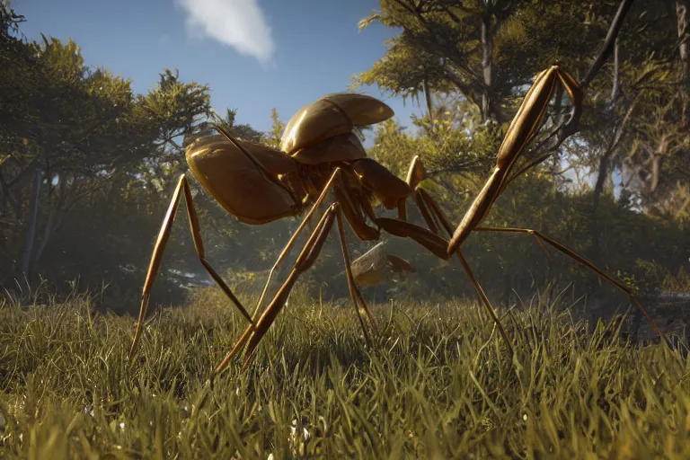 Image similar to pscyho mantis in an open world game, hyperralistic, unreal engine, 8 k, raytracing, subsurface scattering, high resolution textures