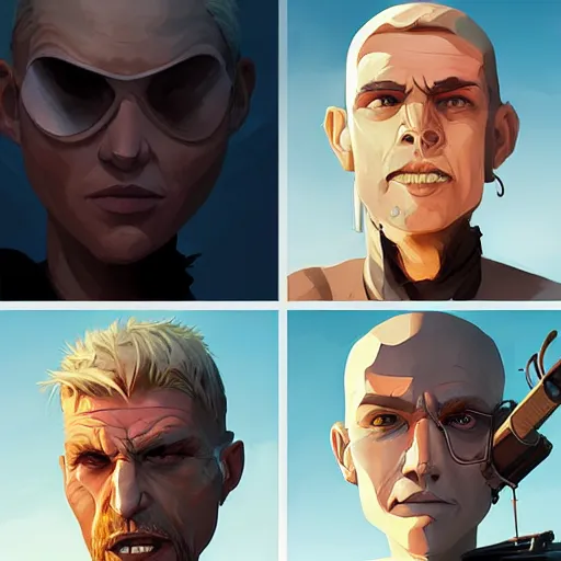 Image similar to face icon stylized minimalist mad max : fury road, loftis, cory behance hd by jesper ejsing, by rhads, makoto shinkai and lois van baarle, ilya kuvshinov, rossdraws global illumination