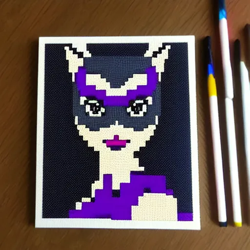 Prompt: catwoman, pixel art