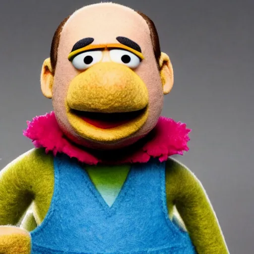 Image similar to tony soprano as a muppet from sesame street. highly detailed felt. hyper real photo. 4 k.