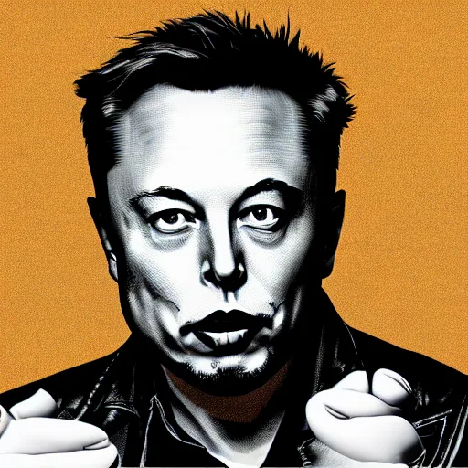 Image similar to elon musk, headshot, looking like Bored Ape NFT, cartoon style